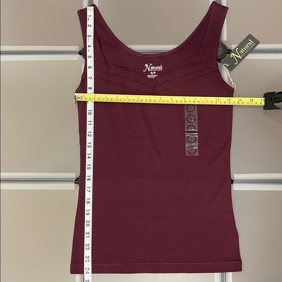 Cream & Burgundy Basic Tank Tops - Picture 4 of 8